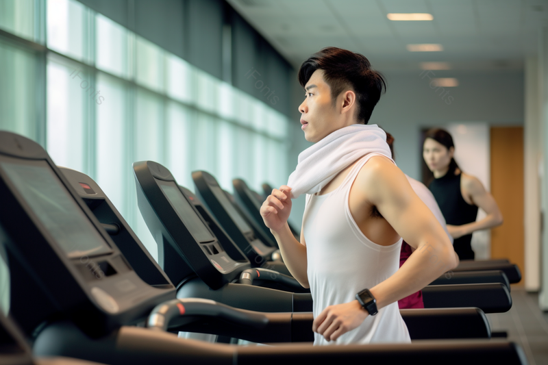 男人在健身房跑步锻炼实拍照片,高清,摄影图,摄影图片,图片大全,摄影图免费下载